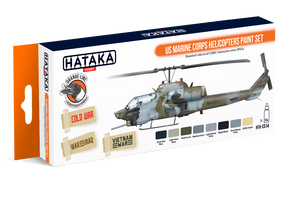Hataka HTK-CS14 ORANGE LINE – Kit de peinture pour hélicoptères du Corps des Marines des États-Unis (8 x 17 ml)