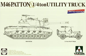 Takom 2117X M46 Patton et camion utilitaire 1/4 tonne 1/35