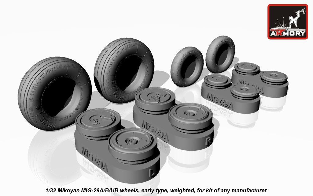 Roues Fulcrum Armory Models AW32006 Mikoyan MiG-29A/B/UB, version initiale, lestées 1/32