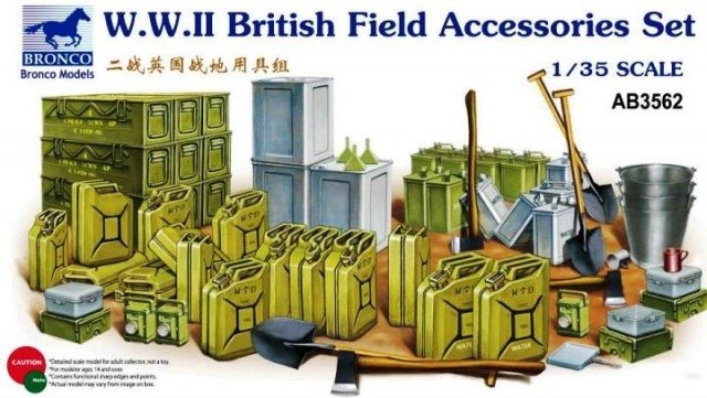 Bronco AB3562 WW. II. Ensemble d'accessoires de campagne britanniques (1/35)