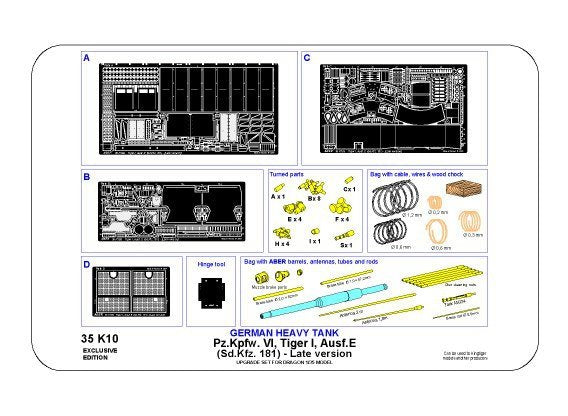 Aber 35K10 Pz.Kpfw. VI Ausf.E (Sd.Kfz.181) Tiger I – Version tardive (ensemble premium) (1/35) – image 14
