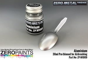 Peinture aluminium Zero Paints ZP-M1009, finitions métalliques Zero, 30 ml