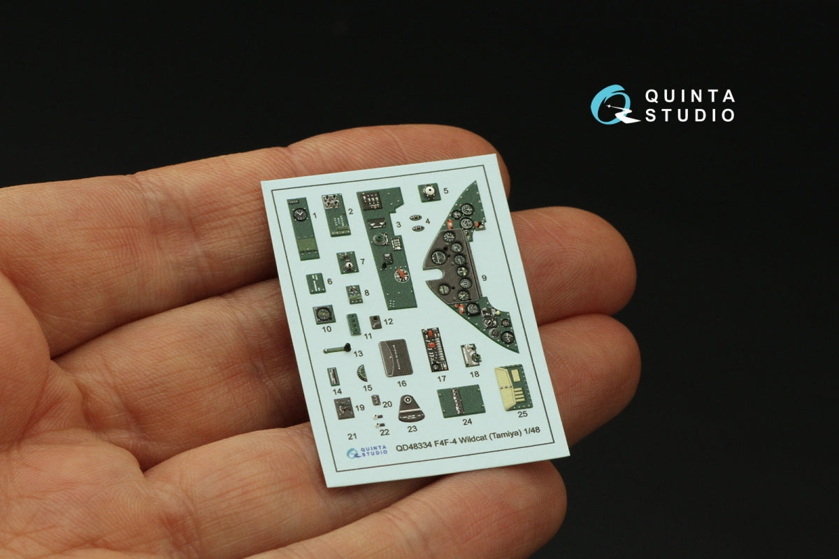 Intérieur imprimé en 3D et coloré sur papier décalcomanie Quinta Studio QD48334 F4F-4 Wildcat (Tamiya) 1/48 – immagine 3