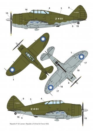 Dora Wings 48032 Republic P-43A-1 Lancer dans le ciel chinois 1/48 – image 3