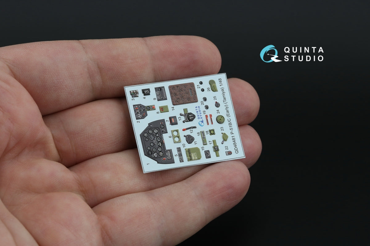 Intérieur coloré imprimé en 3D sur papier décalcomanie Quinta Studio QD48481 P-51B/C (Première version) (Tamiya) 1/48 – image 5