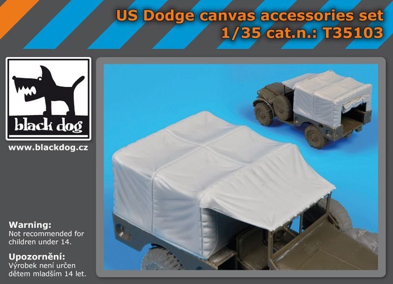 Ensemble d&amp;#39;accessoires en toile Black Dog T35103 pour Dodge US, échelle 1/35