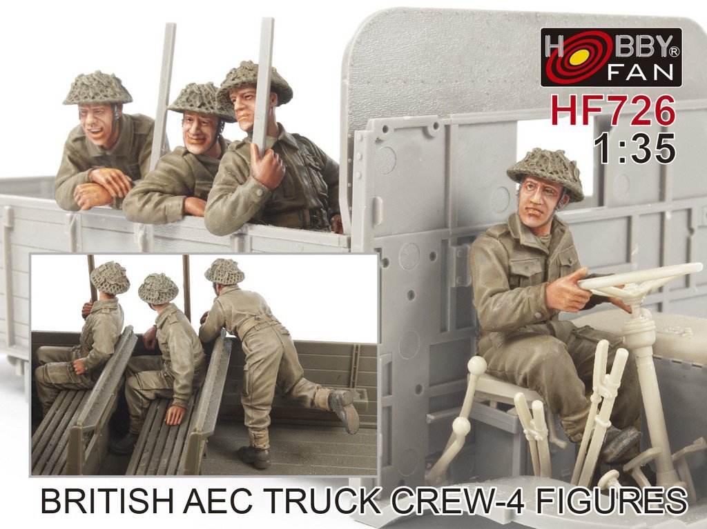 Figurines Hobby Fan HF726 : équipage de camion AEC britannique (4 figurines) 