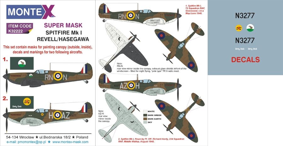 Montex K32222 Spitfire MK I 1/32