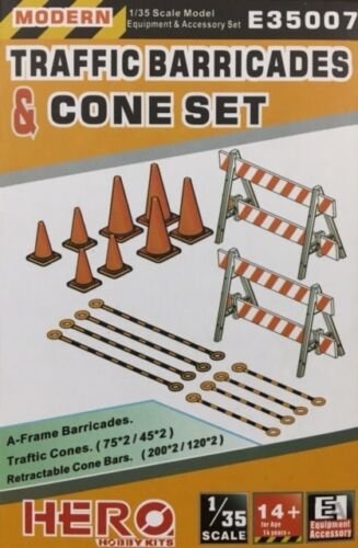 Hero Hobby E35007 Ensemble de barrières et cônes de signalisation 1/35