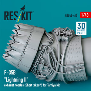 RESKIT RSU48-0413 Tuyère d&amp;#39;échappement F-35B « Lightning II » (décollage court) pour maquette Tamiya (impression 3D) 1/48  – Bild 3