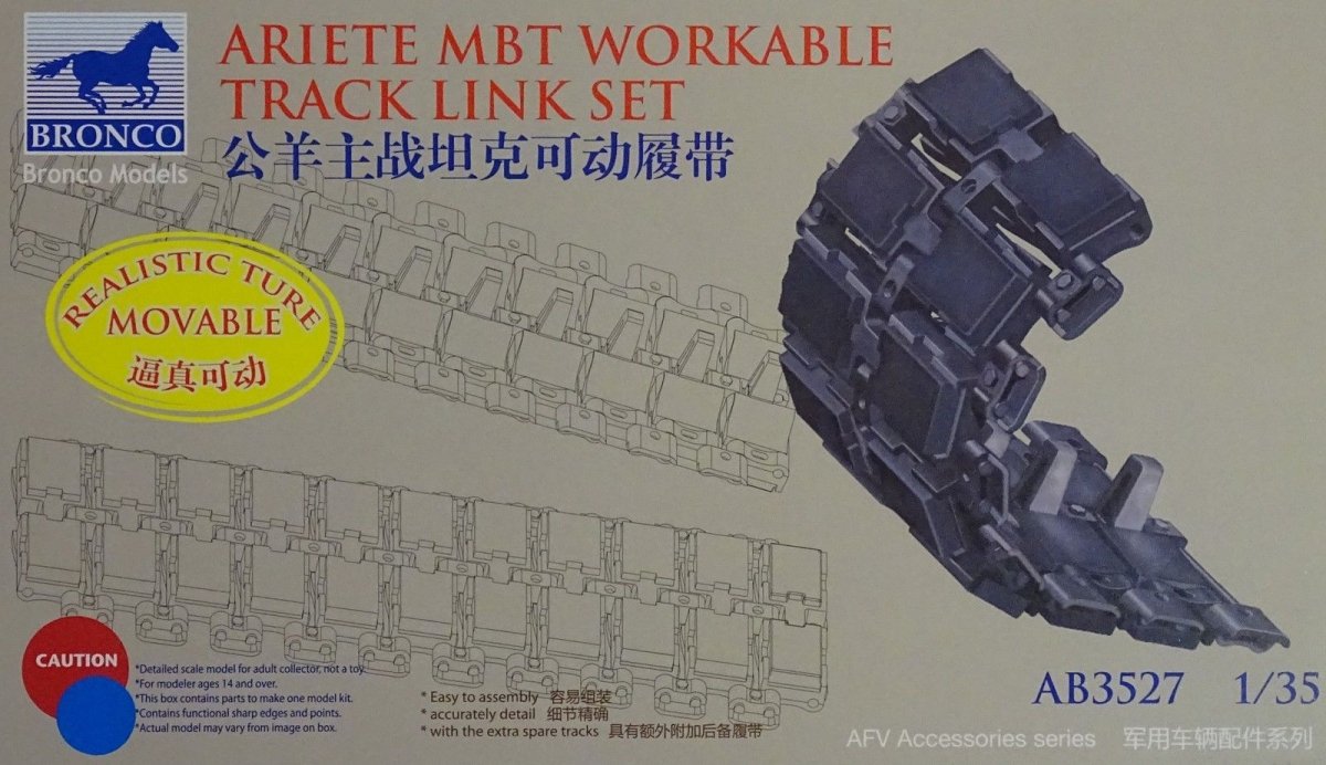 Bronco AB3527 Ariete MBT Kit de chenilles fonctionnelles 1/35