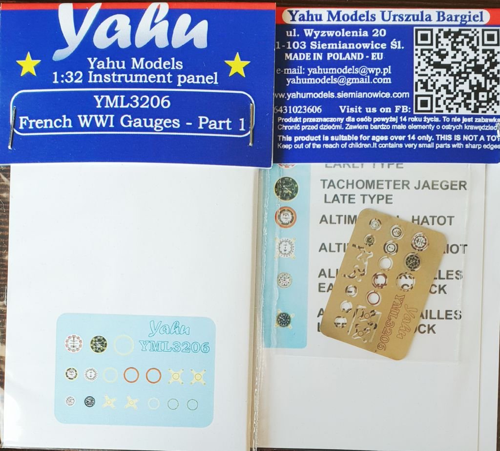 Yahu YML3206 Maquettes françaises de la Première Guerre mondiale - Partie 1 1/32