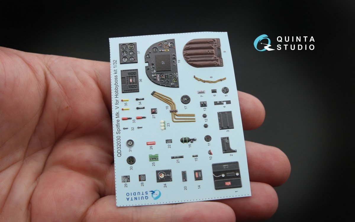 Intérieur du Spitfire Mk.V imprimé en 3D et coloré par Quinta Studio QD32030 sur papier décalcomanie (pour kit Hobbyboss) 1/32 – image 3