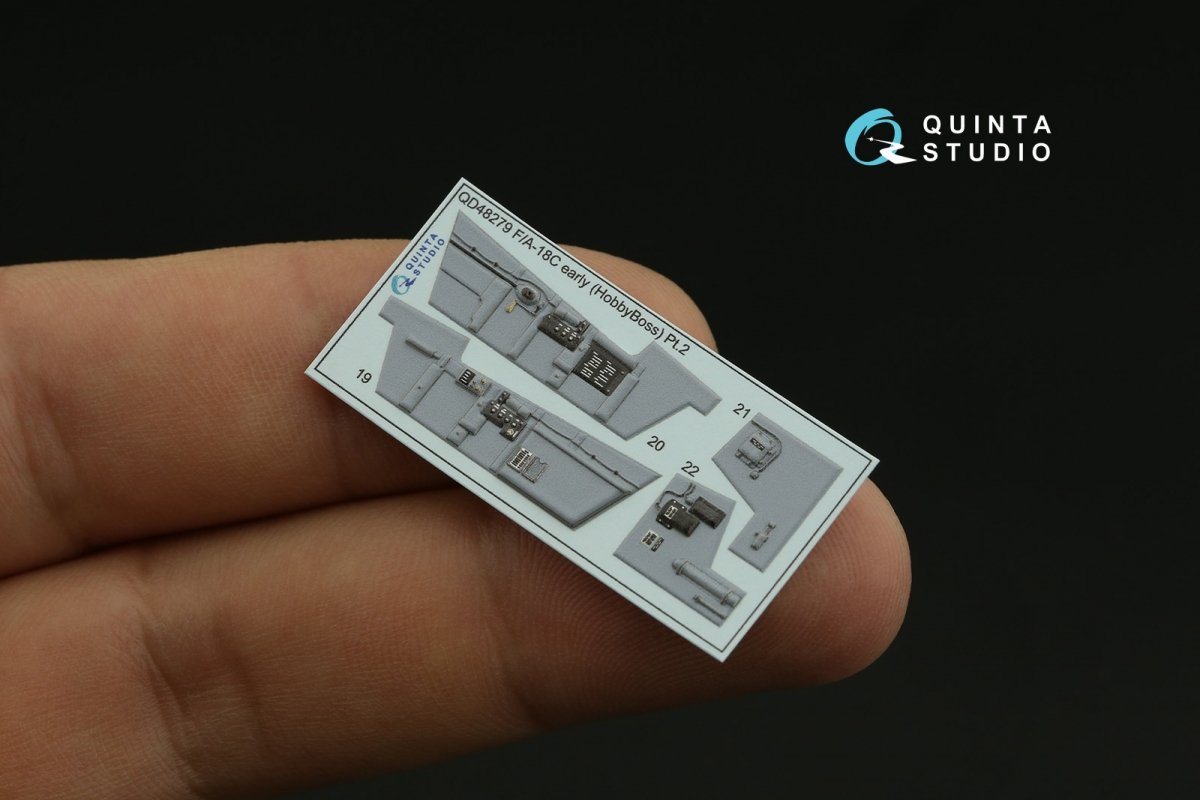 Intérieur imprimé en 3D et coloré sur papier décalcomanie Quinta Studio QD48279 F/A-18C (première génération) (HobbyBoss) 1/48  – image 7