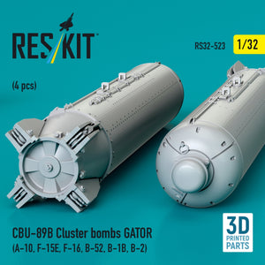RESKIT RS32-0523 Bombes à fragmentation CBU-89B GATOR (4 pièces) (Impression 3D) 1/32 – image 3