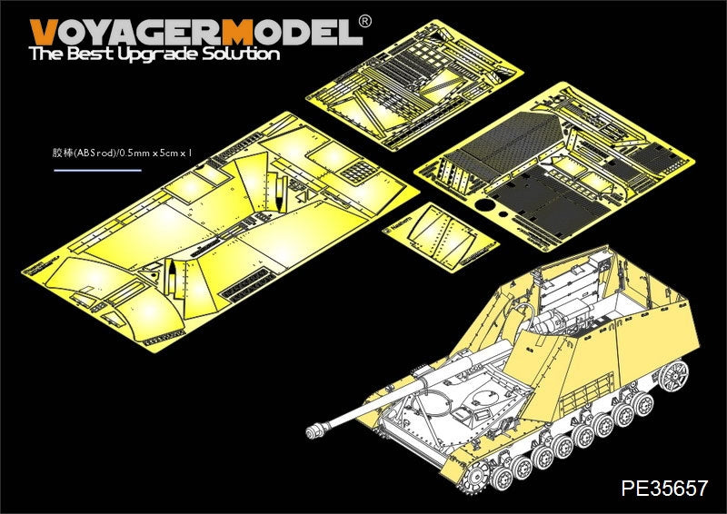 Voyager modèle PE35657 allemand Sd.Kfz de la Seconde Guerre mondiale. Plaque/ailes Nashorn Amour 164 pour AFV AF35164 1/35