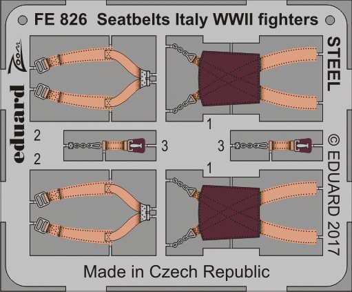 Ceintures de sécurité Eduard FE826, avions de chasse italiens de la Seconde Guerre mondiale, acier, échelle 1/48