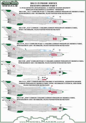 Décalcomanies ModelMaker D48154 MiG-21 en service polonais, édition exclusive partie V 1/48 – image 4