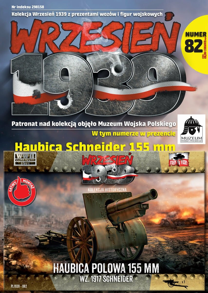 Premier à combattre PL082 - Premier à combattre PL082 - Obusier de campagne de 155 mm wz.1917 Schneider 1/72
