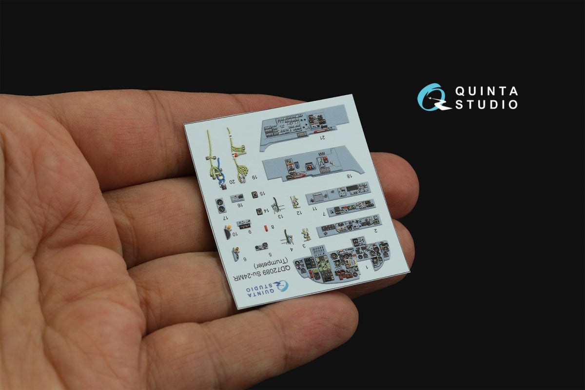 Intérieur imprimé en 3D et coloré sur papier décalcomanie Quinta Studio QD72089 Su-24MR (Trumpeter) 1/72  – image 3