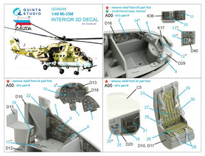Intérieur imprimé en 3D et coloré sur papier décalcomanie Quinta Studio QD48295 Mi-35M (Zvezda) 1/48 – image 2