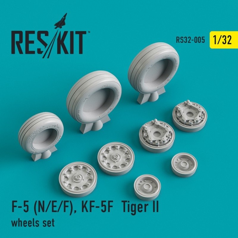 RESKIT RS32-0005 F-5 (N/E/F), KF-5F Tiger II, jeu de roues 1/32