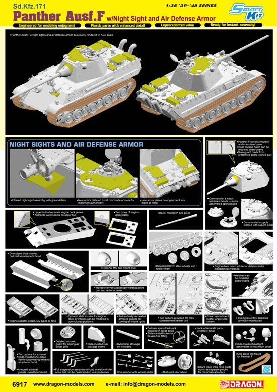 Dragon 6917 Panther Ausf.F avec vision nocturne et blindage antiaérien 1/35 – immagine 2