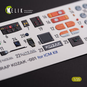 Décalcomanies 3D KELIK K35022 Kozak-001 MRAP ukrainien pour maquette ICM au 1/35 – image 4