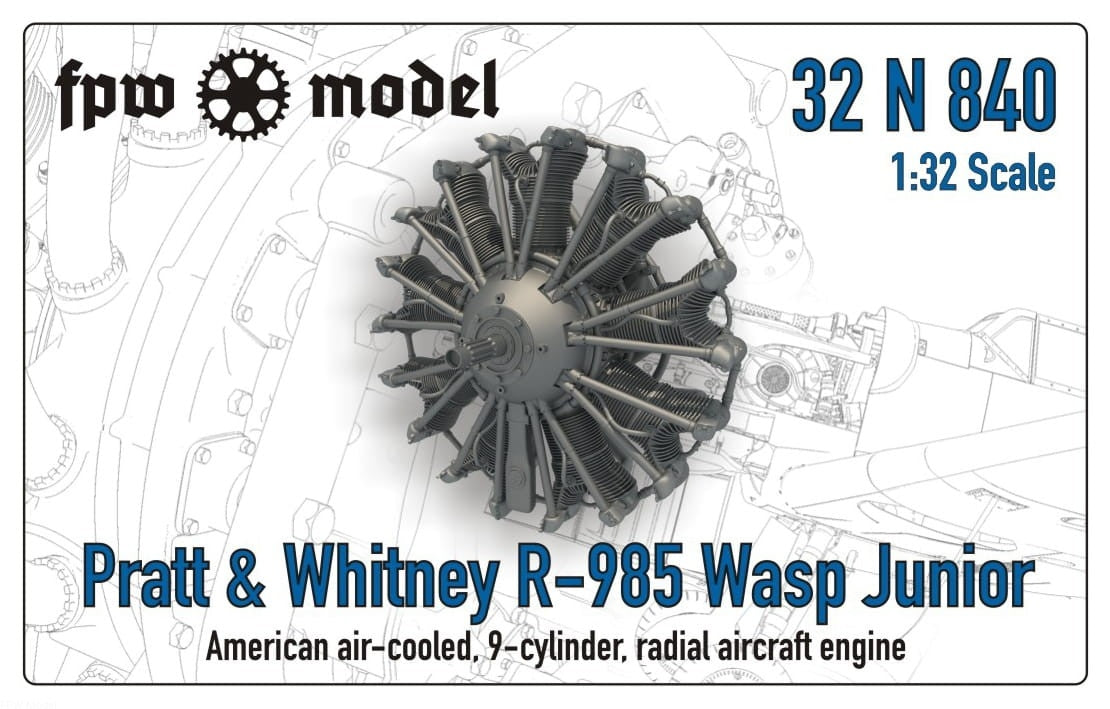 Maquette FPW 32N840 Pratt &amp;amp; Whitney R-985 Wasp Junior (complète) 1/32