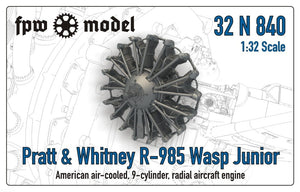 Maquette FPW 32N840 Pratt &amp;amp; Whitney R-985 Wasp Junior (complète) 1/32