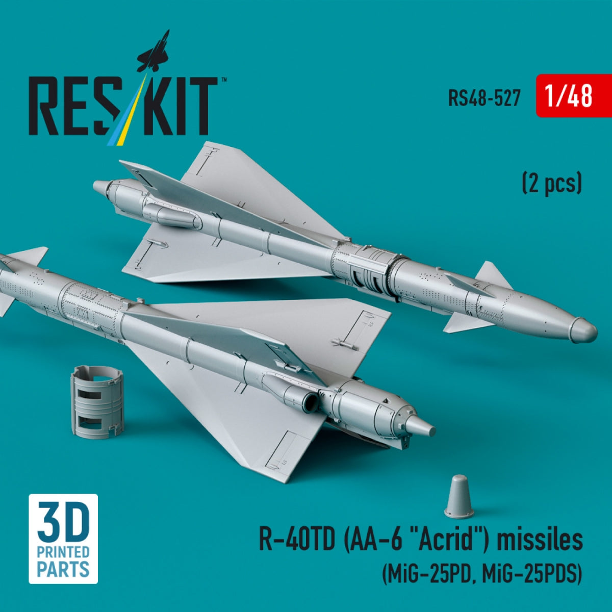 Missiles RESKIT RS48-0527 R-40TD (AA-6 « Acrid ») (2 pièces) (impression 3D) 1/48 – imagen 3