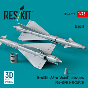 Missiles RESKIT RS48-0527 R-40TD (AA-6 « Acrid ») (2 pièces) (impression 3D) 1/48 – imagen 3