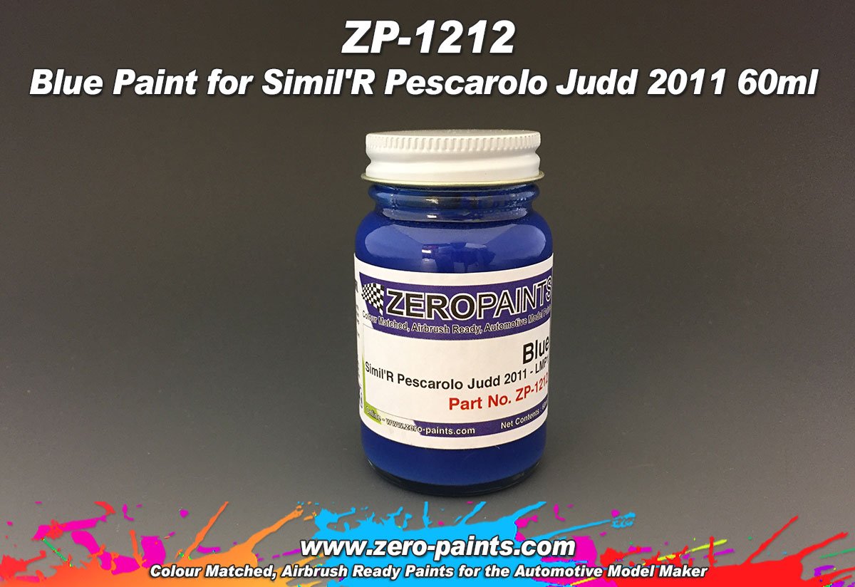 Peinture bleue Zero Paints ZP-1212 pour Simil&amp;#39;R Pescarolo Judd 2011, 60 ml