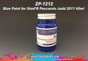 Peinture bleue Zero Paints ZP-1212 pour Simil&amp;#39;R Pescarolo Judd 2011, 60 ml