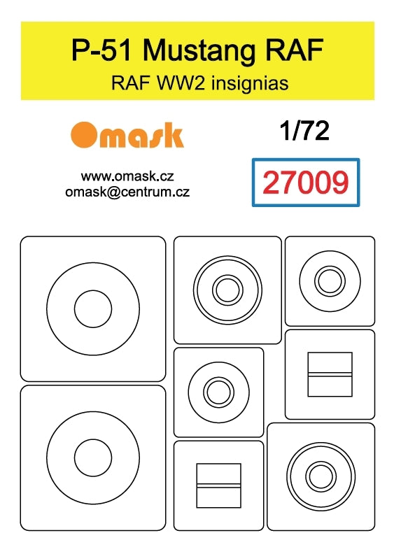 Omask 27009 Insignes P-51 Mustang RAF 1/72 