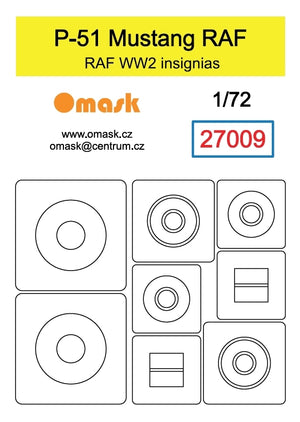 Omask 27009 Insignes P-51 Mustang RAF 1/72