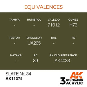 AK Interactive AK11375 Ardoise n° 34 17 ml – Bild 3
