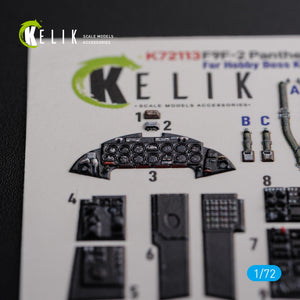 Décalcomanies 3D pour l&amp;#39;intérieur du F9F-2 Panther (KELIK K72113) pour la maquette HobbyBoss au 1/72 – image 2