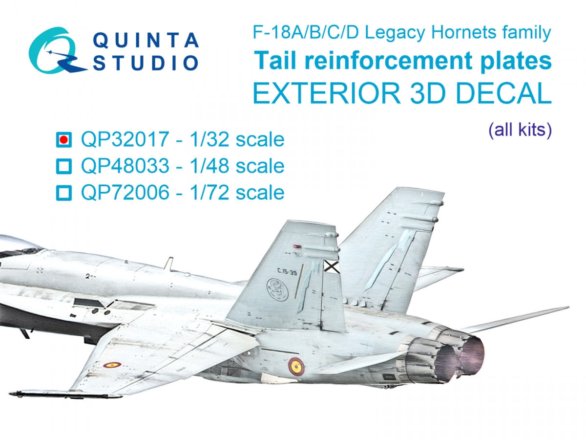 Quinta Studio QP32017 Plaques de renfort de queue F/A-18A/B/C/D (tous les kits) 1/32