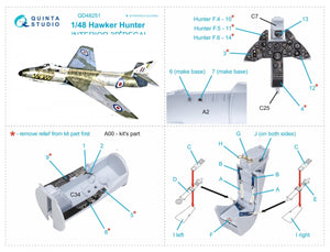 Intérieur imprimé en 3D et coloré sur papier décalcomanie Quinta Studio QD48251 Hawker Hunter (Airfix) 1/48 – image 10