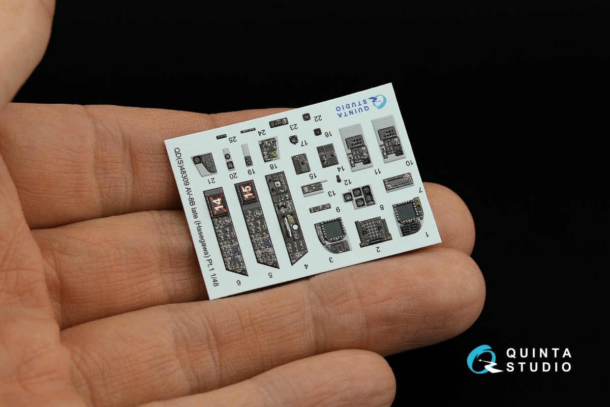 Intérieur imprimé en 3D et coloré sur papier décalcomanie Quinta Studio QD48309 AV-8B Late (Hasegawa) 1/48 – Bild 9