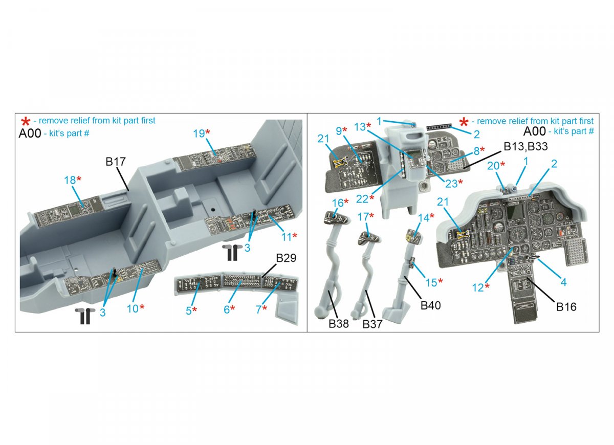 Intérieur imprimé en 3D et coloré sur papier décalcomanie Quinta Studio QDS-35090 AH-64A (Academy) (Petite version) 1/35 – Bild 2