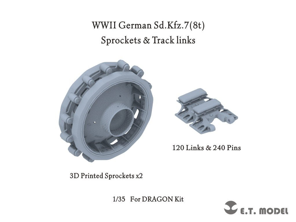 ET Model P35-060 Pignons et chenilles de Sd.Kfz.7(8t) allemand de la Seconde Guerre mondiale (impression 3D) 1/35