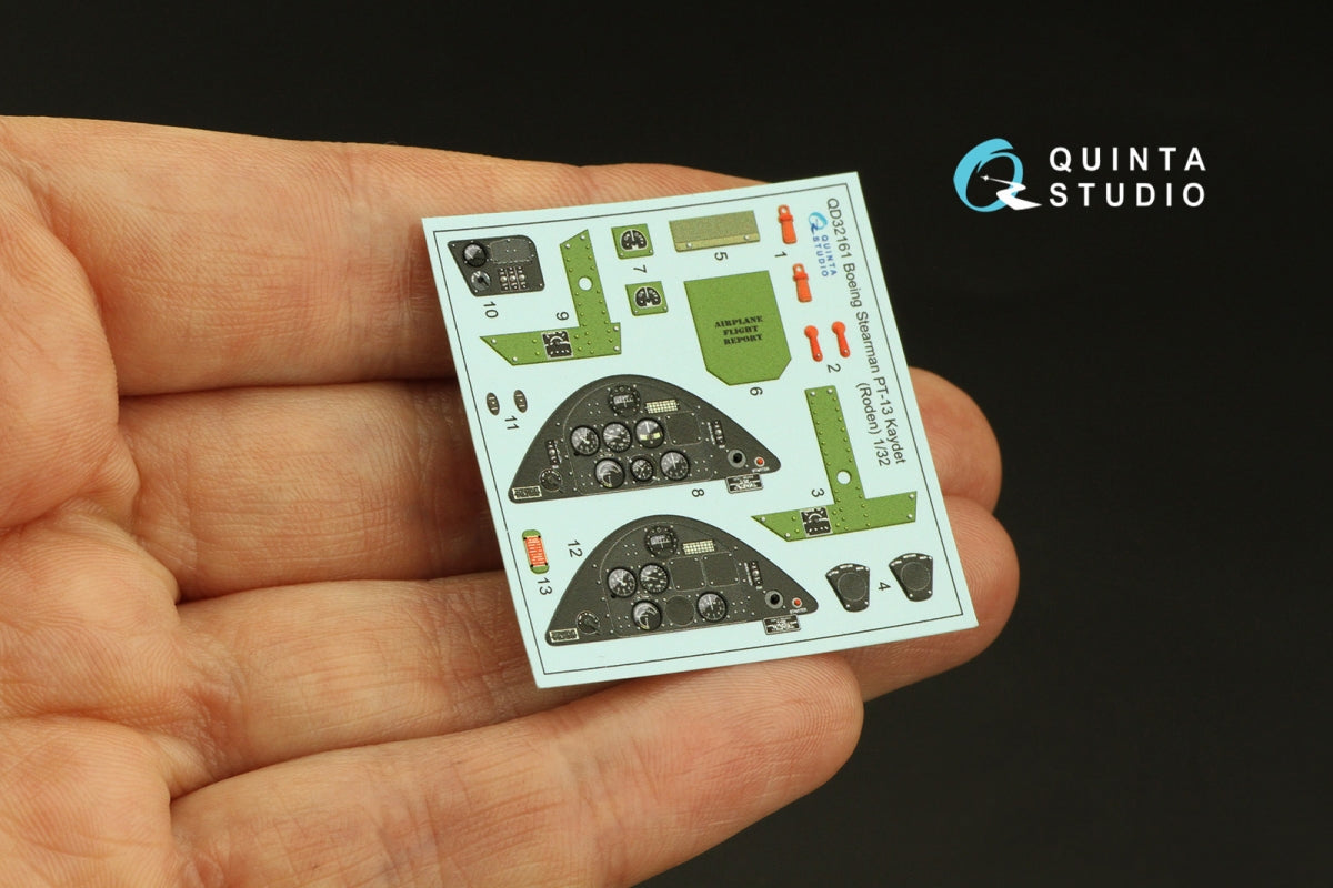 Intérieur imprimé en 3D et coloré sur papier décalcomanie (Roden) pour Quinta Studio QD32161 PT-13 Kaydet, échelle 1/32 – image 5