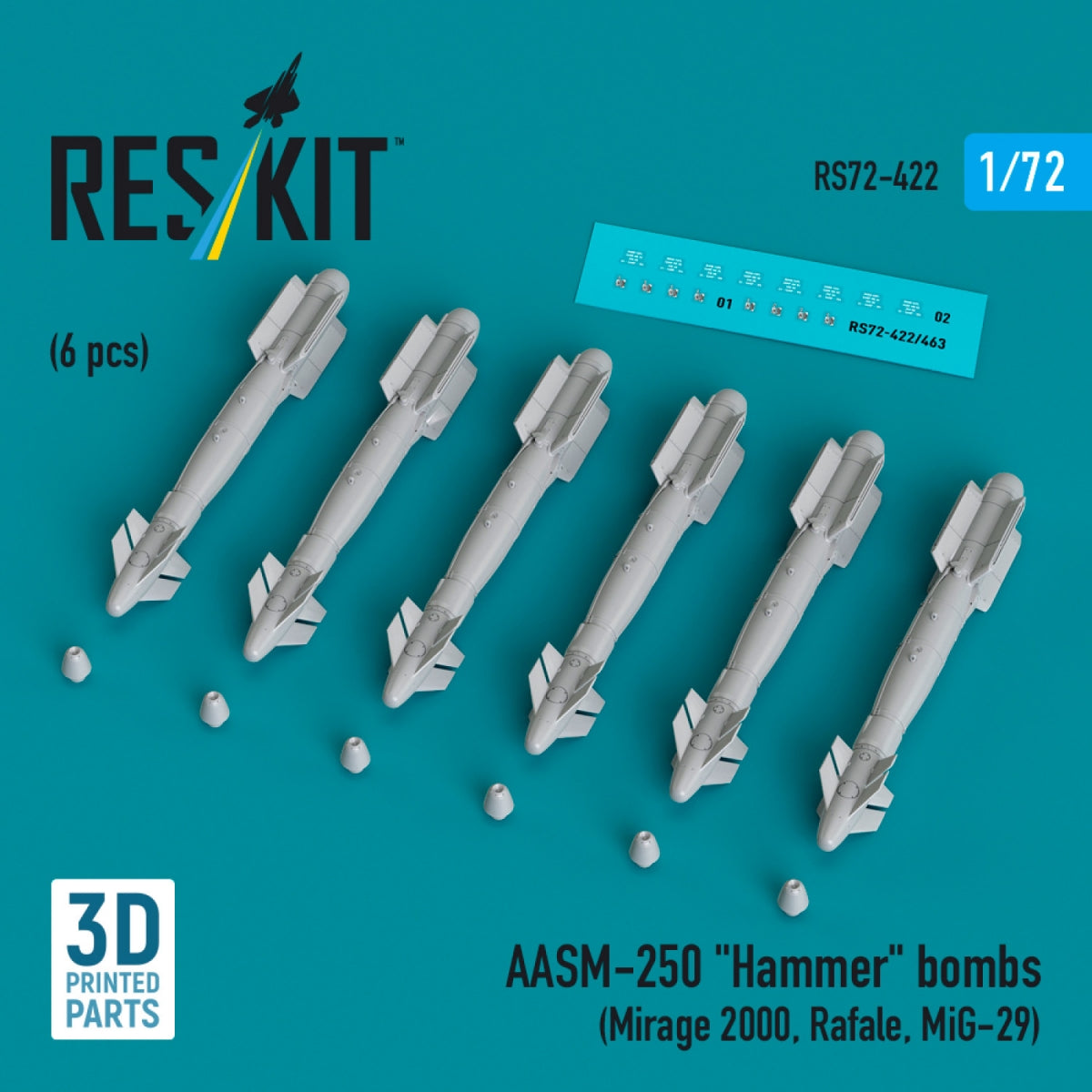 RESKIT RS72-0422 SUU-11B/A Minigun for 7.62mm (1 pcs) (3D printed) 1/72
