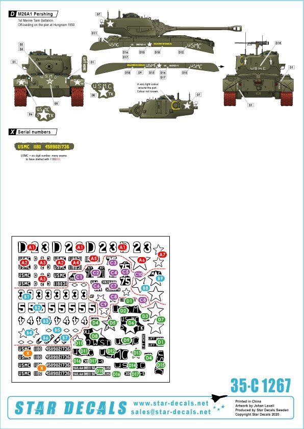 Star Decals 35-C1267 USMC M26 et M26A1 Pershing 1/35 – image 2