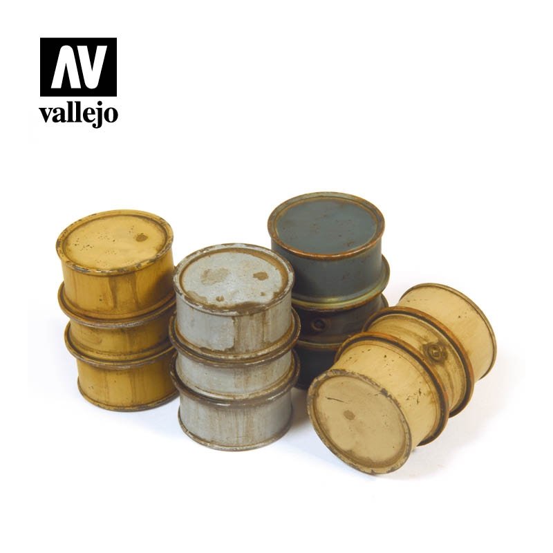 Accessoires pour diorama Vallejo SC201 : fûts de carburant allemands n° 1, échelle 1/35