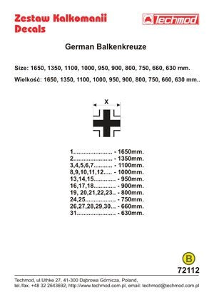 Techmod 72112 - Balkenkreuze de la Luftwaffe allemande (1/72) – immagine 2