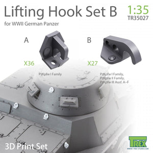 Crochet de levage T-Rex Studio TR35027 pour Panzer allemand de la Seconde Guerre mondiale, set B, échelle 1/35