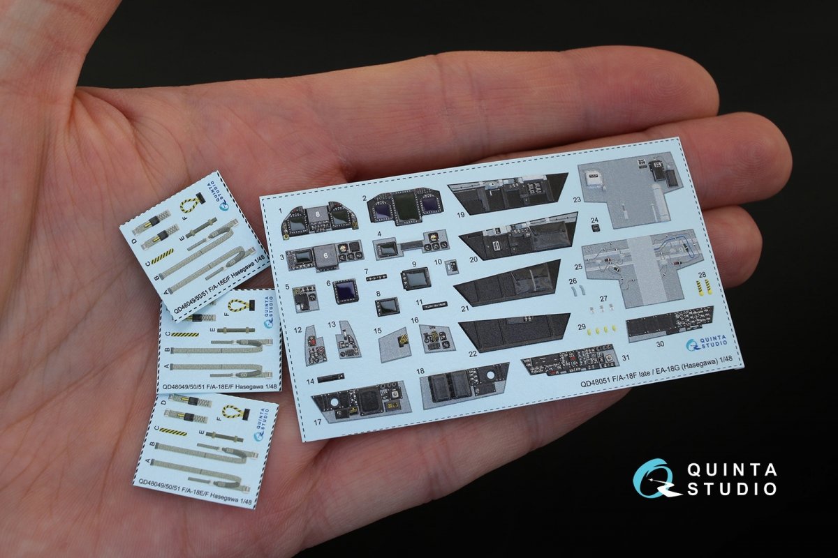 Intérieur imprimé en 3D et coloré sur papier décalcomanie pour F/A-18F tardif / EA-18G (fourni par Quinta Studio QD48051, pour maquette Hasegawa) au 1/48  – immagine 2